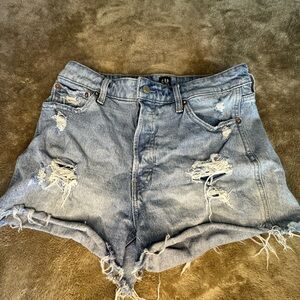 GAP Factory Women's Distressed Jean Shorts - Light Blue